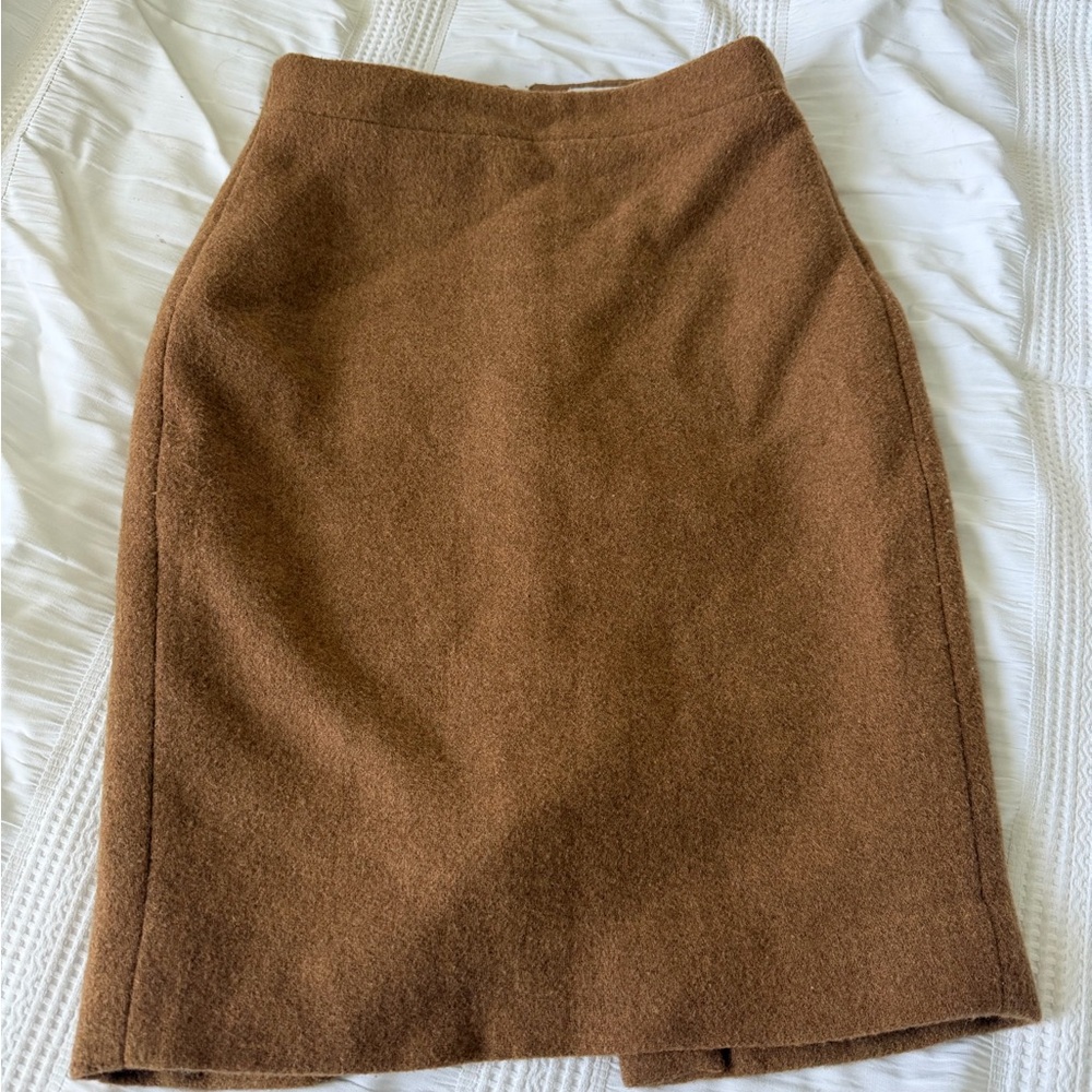 J. Crew Camel Brown Wool Pencil Skirt